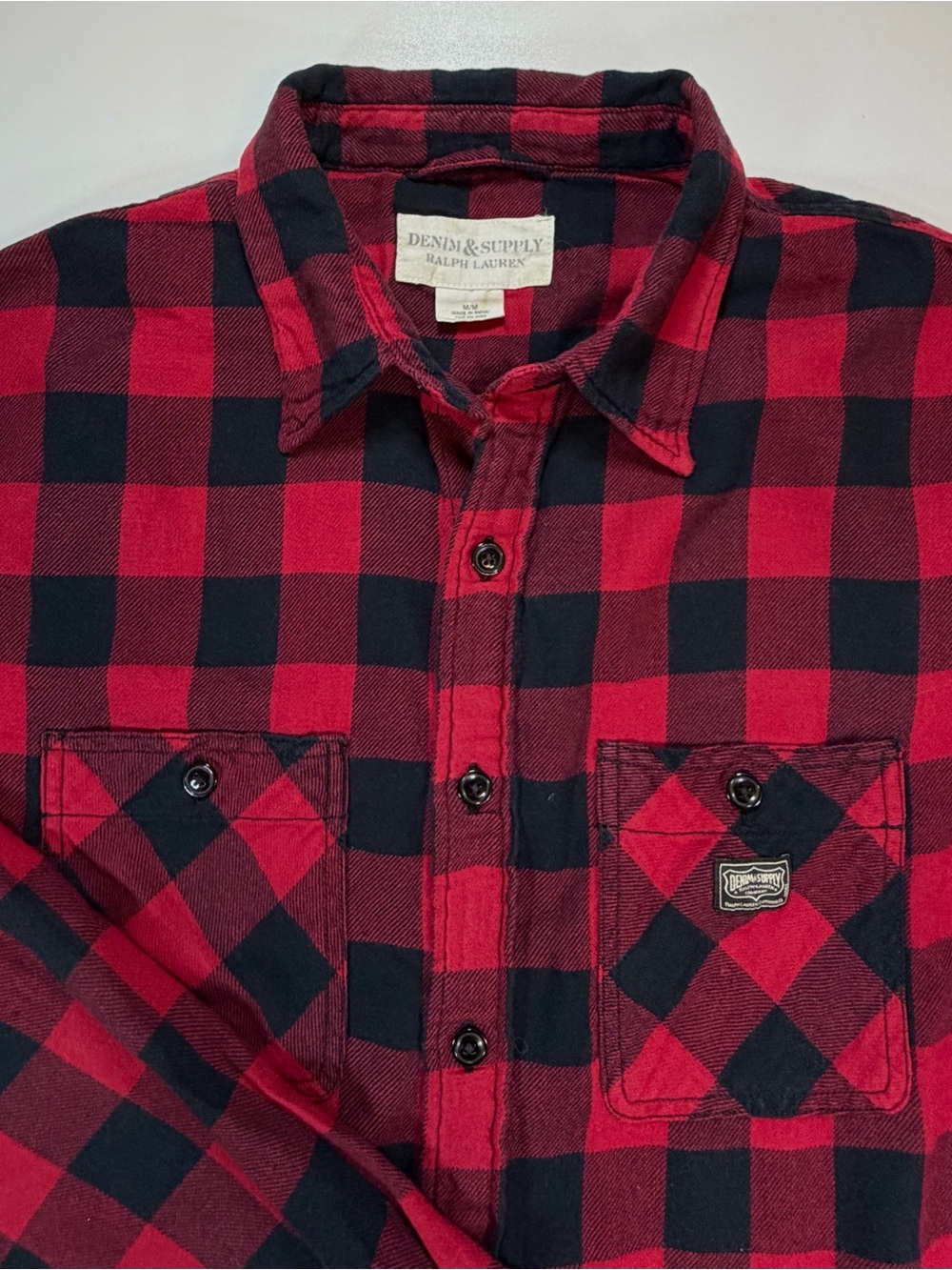 Ralph Lauren Denim & Supply men’s M Flannel Buffalo Plaid Long Sleeve Shirt - Picture 2 of 11
